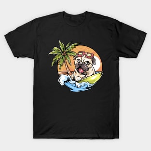 Summer Chillin Dog Surf T-Shirt